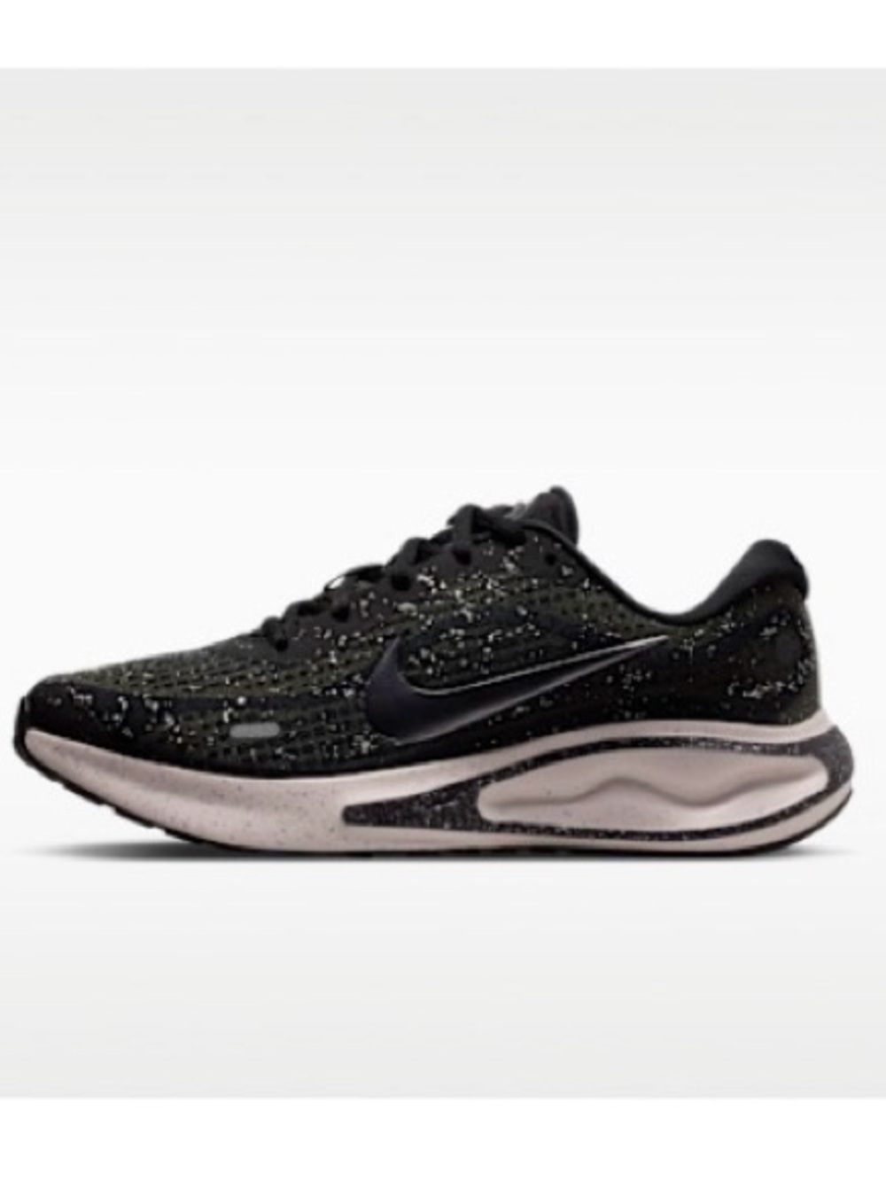 Nike Journey Run Womens Size 8 Black Metallic Silver Running Shoes FJ7765-016
